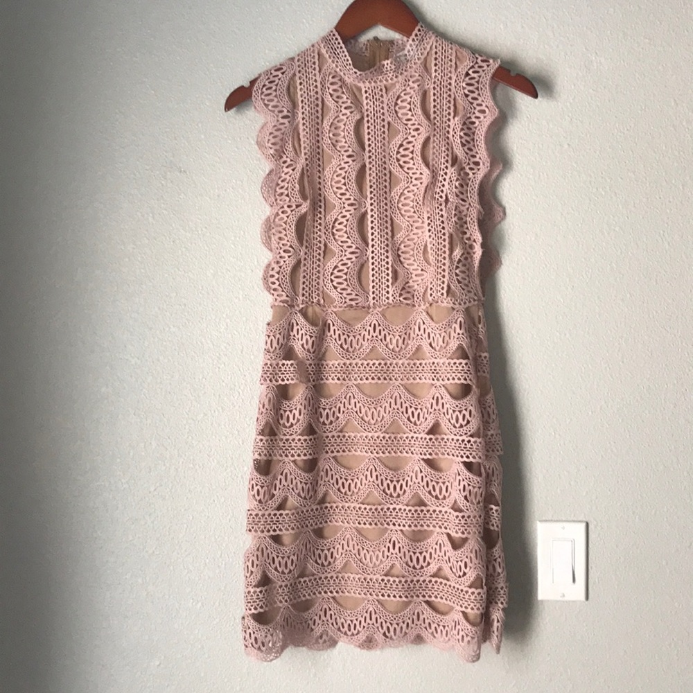 She and Sky pink lace dress